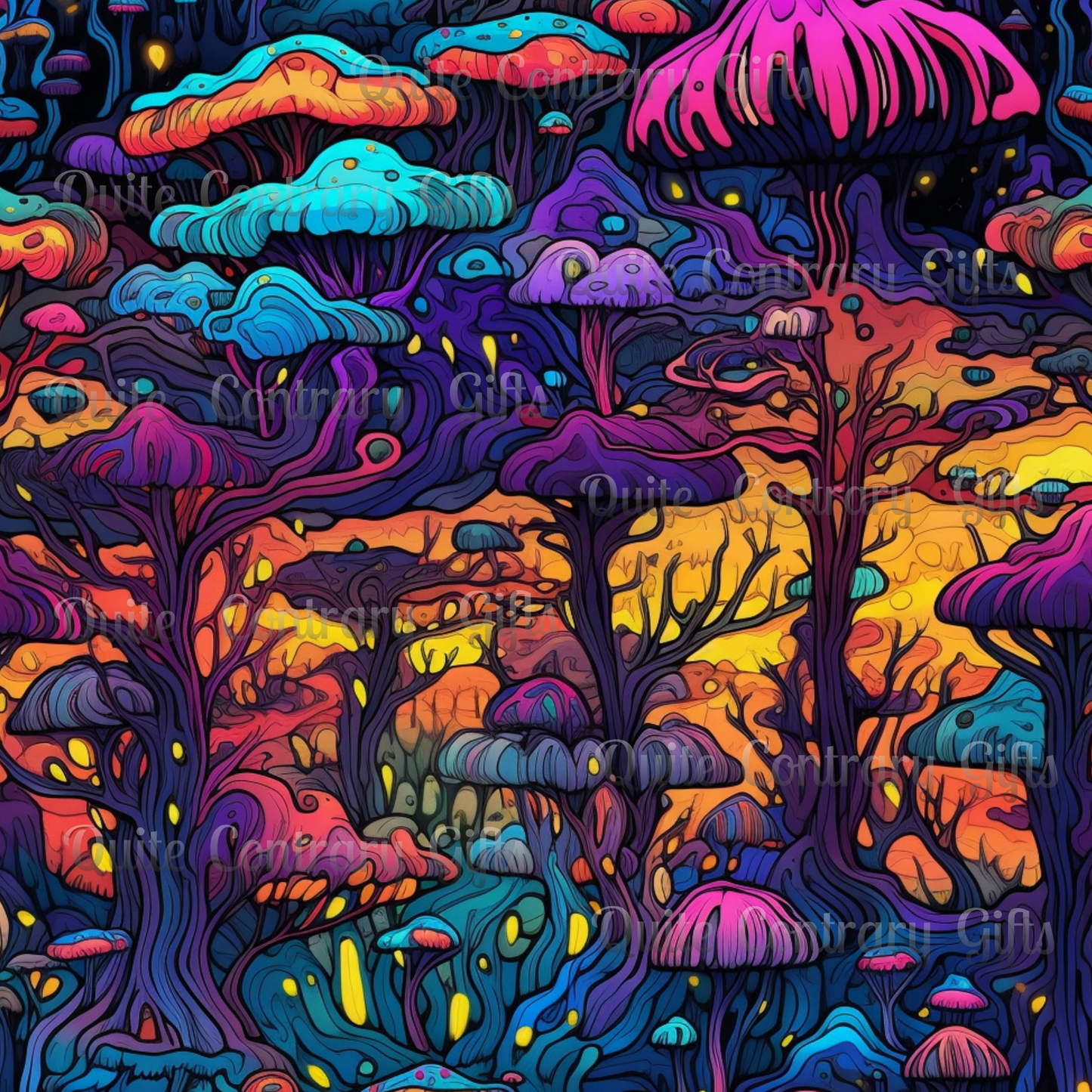 Psychedelic Spore Forest Comforter