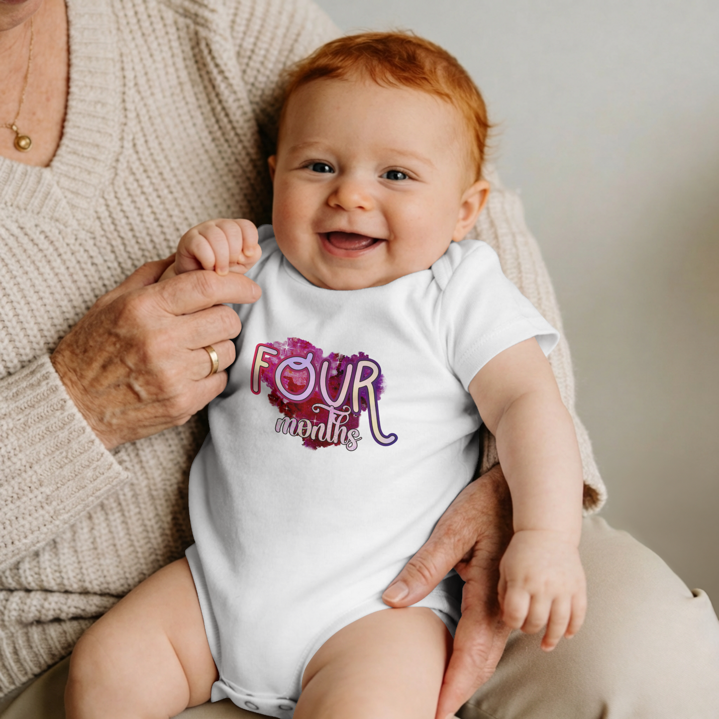 Stardust Baby Milestone Bodysuit-Four Months