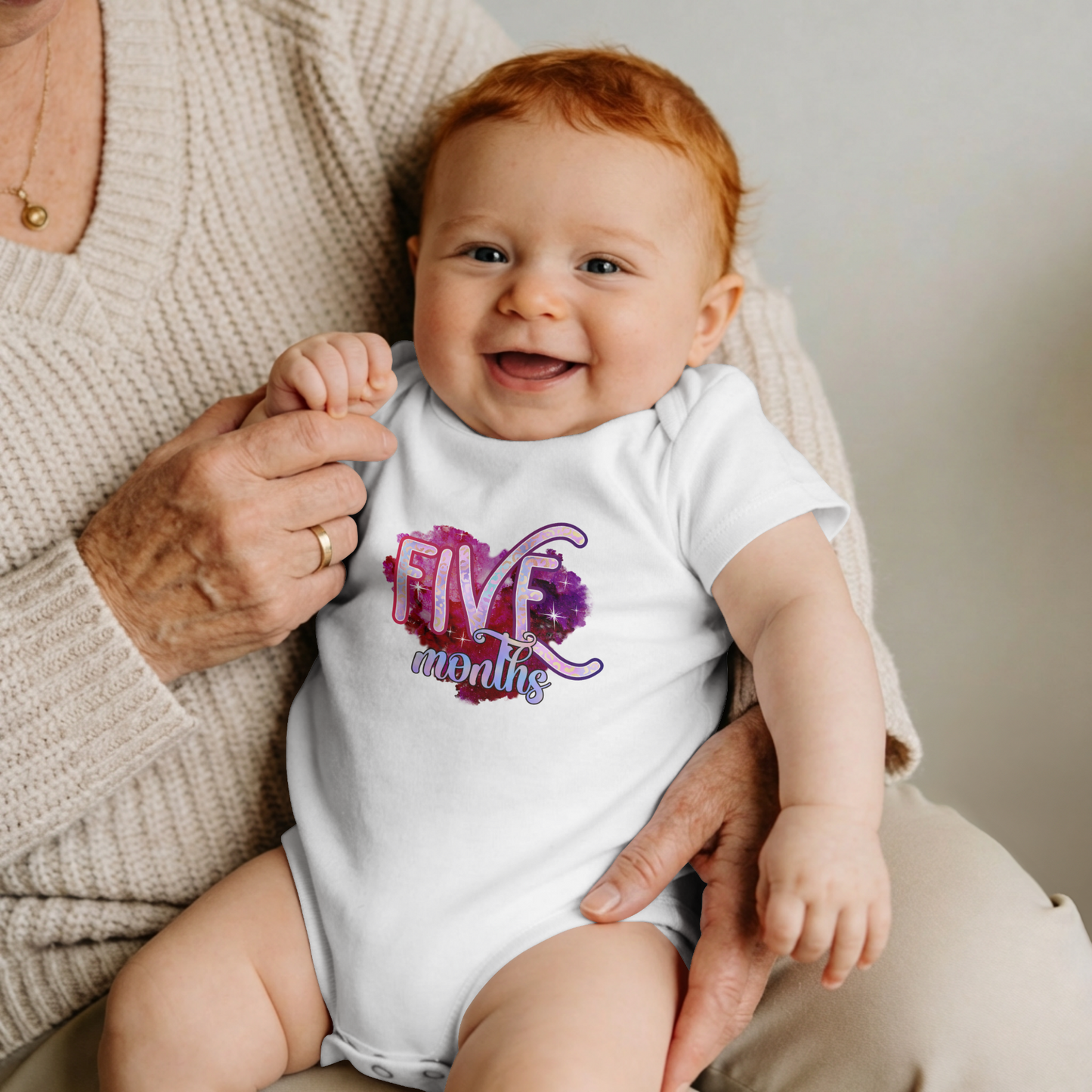Stardust Baby Milestone Bodysuit-Five Months