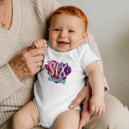 Stardust Baby Milestone Bodysuit-Six Months