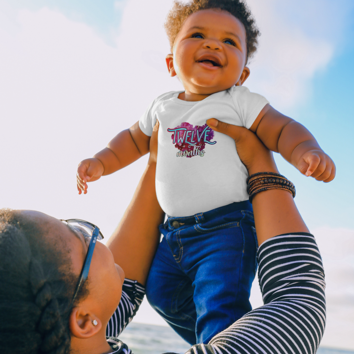 Stardust Baby Milestone Bodysuit-Twelve Months