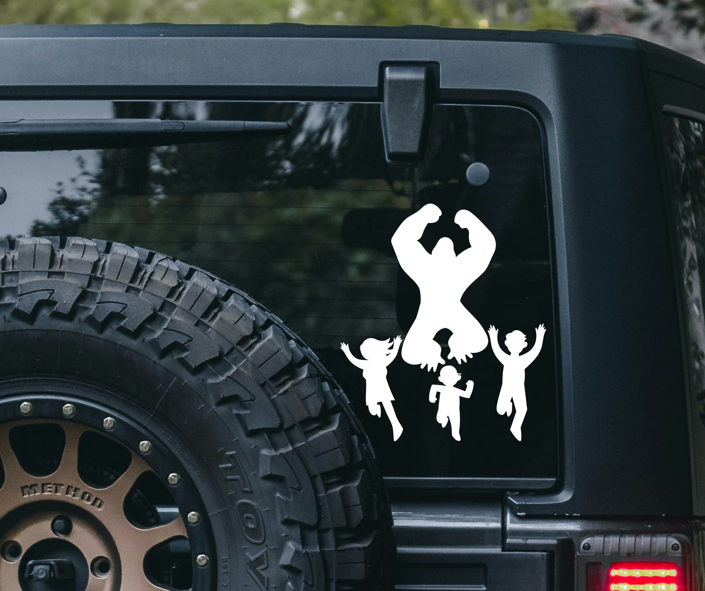 Bigfoot Chasing Family Decal