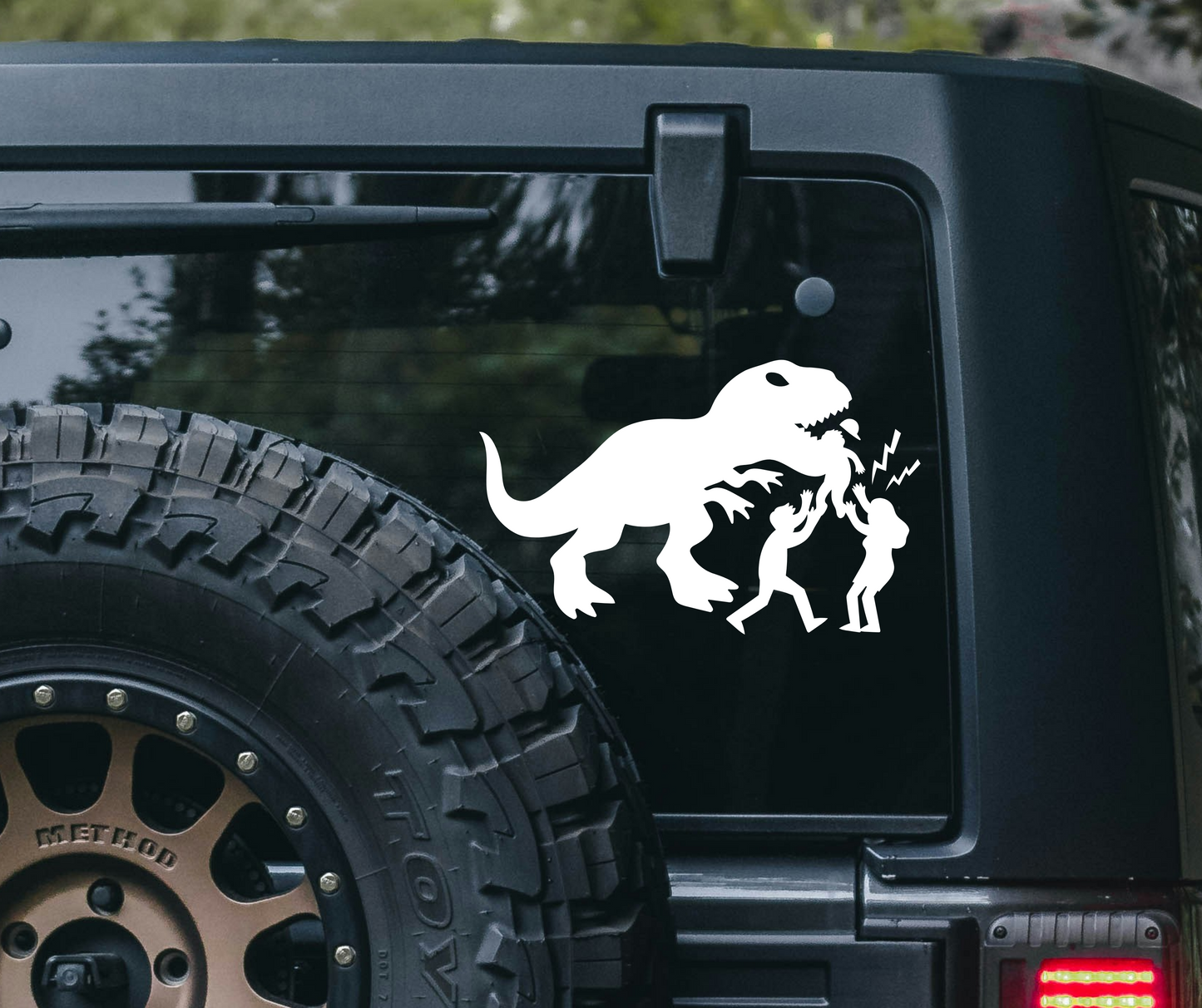 T-Rex Chases Family Decal