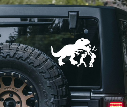 T-Rex Chases Family Decal