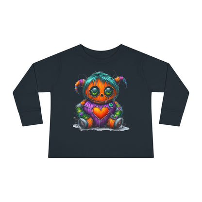 Patchwork Pumpkin Heart Toddler Long Sleeve Tee
