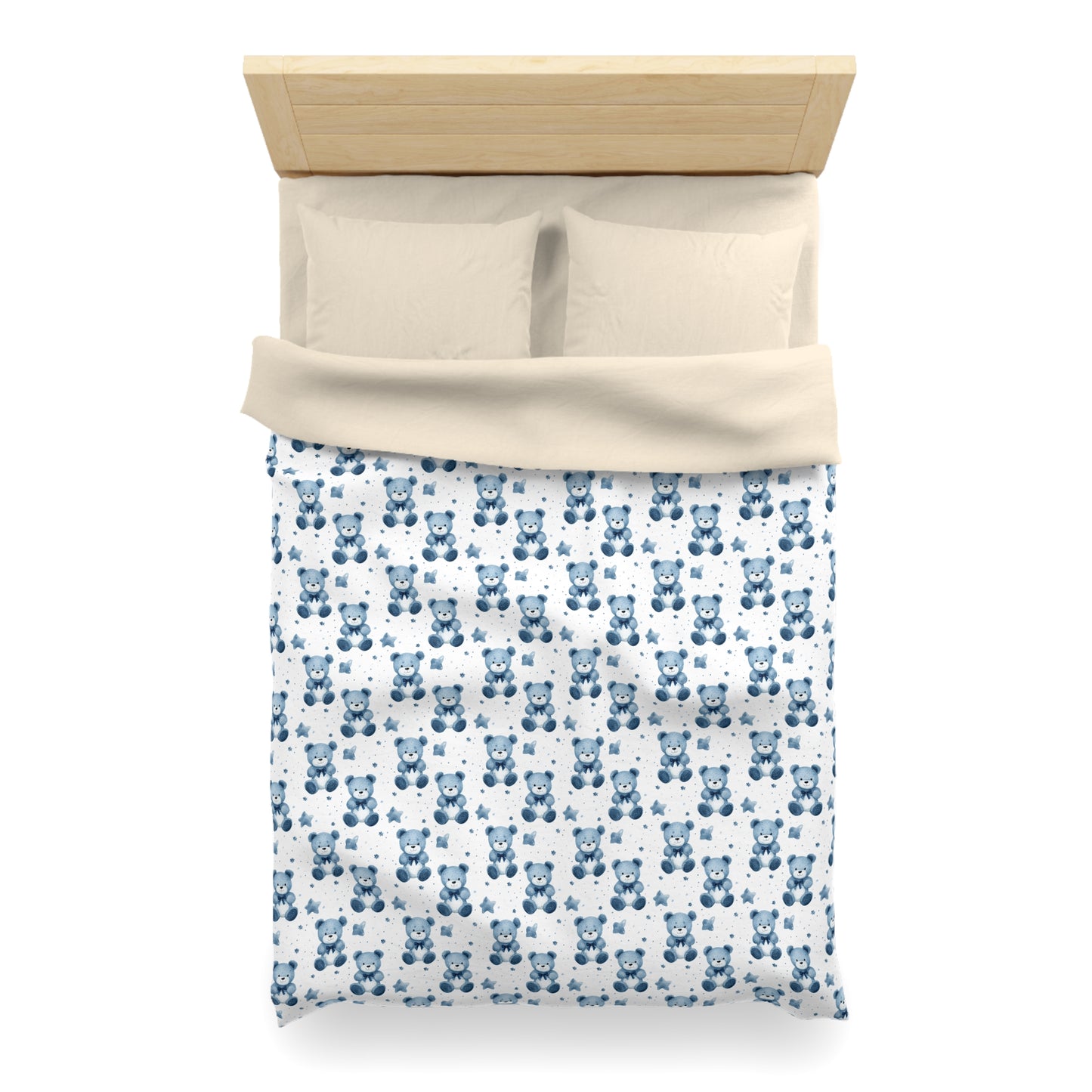 Blue Bear Hugs Microfiber Duvet Cover