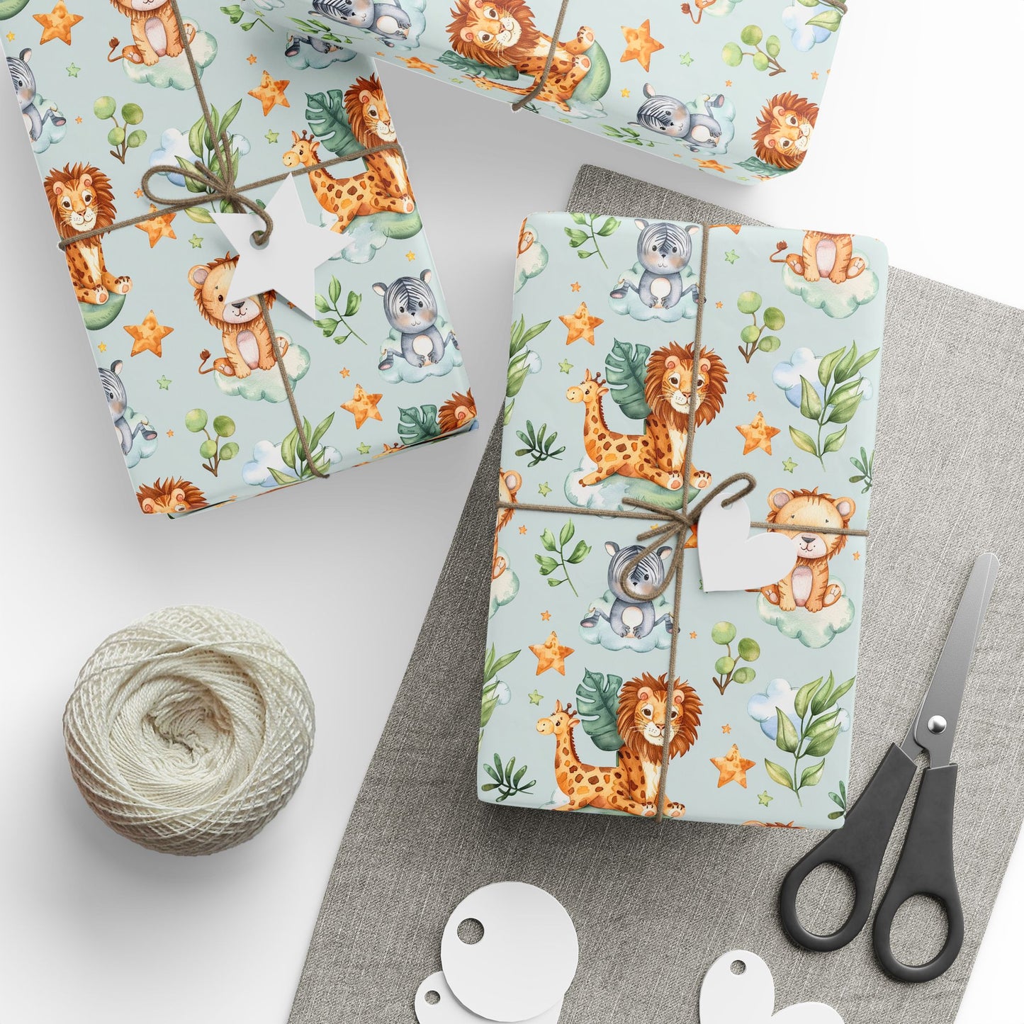 Cute Safari Animals Wrapping Paper