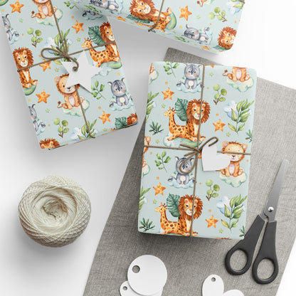 Cute Safari Animals Wrapping Paper