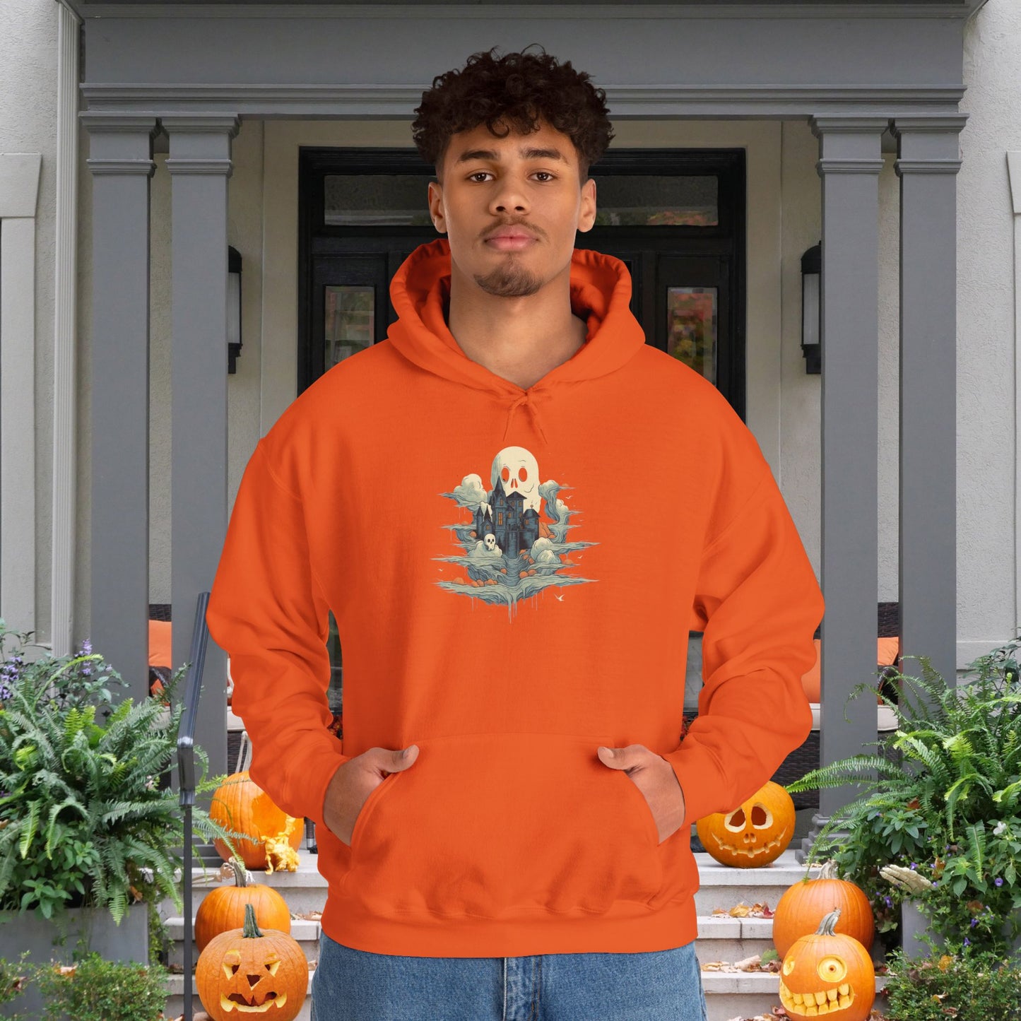 Creepy Ghost 14 Heavy Blend™ Hooded Sweatshirt