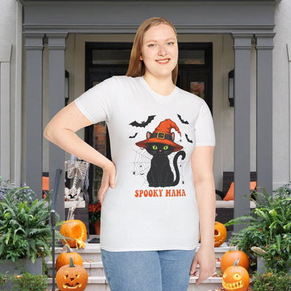Spooky Mama (Black Catl) Adult T-shirt