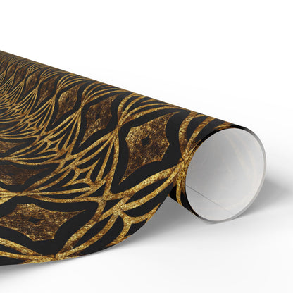 Golden Star Lattice Wrapping Paper