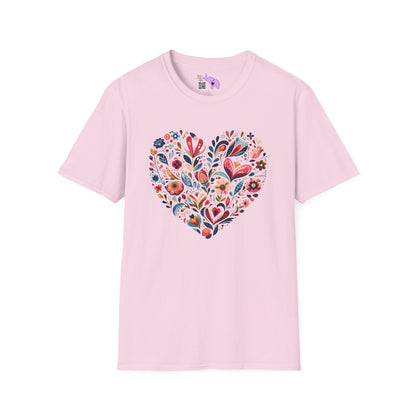 Floral Heart Adult T-shirt