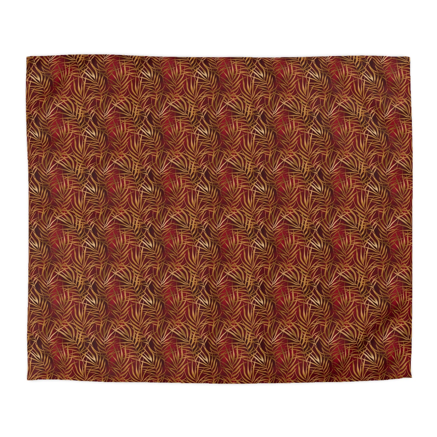 Crimson Palm Veil Microfiber Duvet Cover