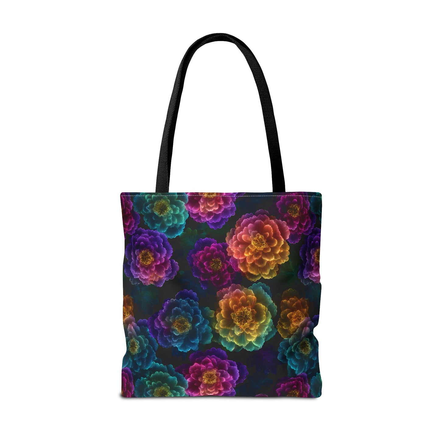 Neon Whisper Blooms Canvas Tote Bag