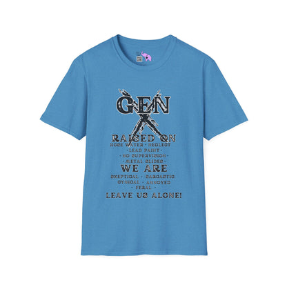 Gen X Raised On.. We Are... Leave Us Alone Adult T-shirt
