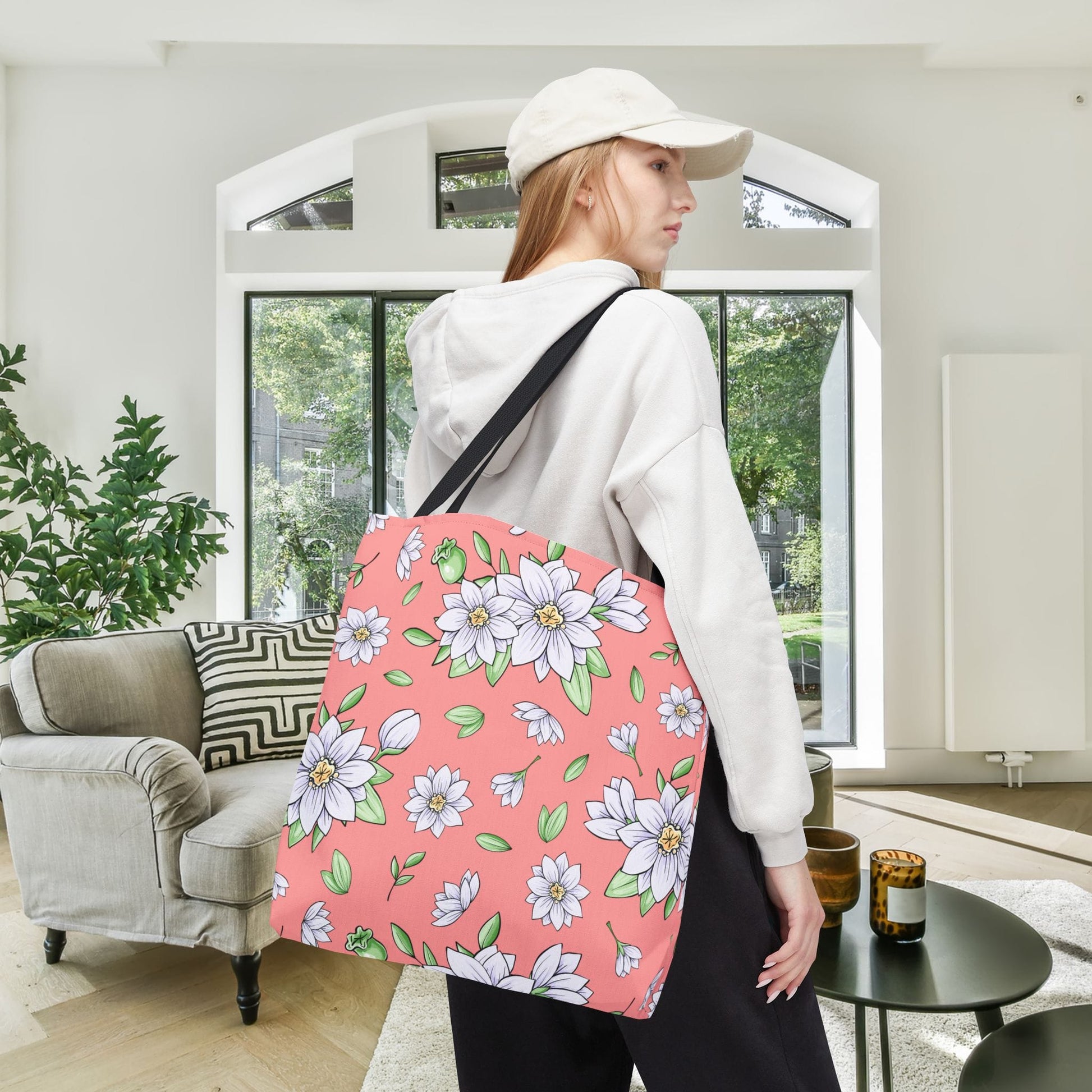Jasmine Blush Garden Canvas Tote Bag