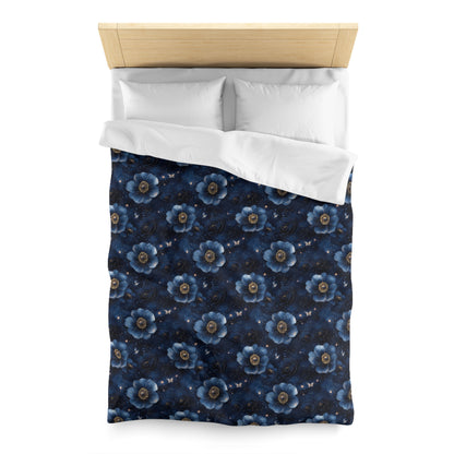 Midnight Sky Blossoms Microfiber Duvet Cover