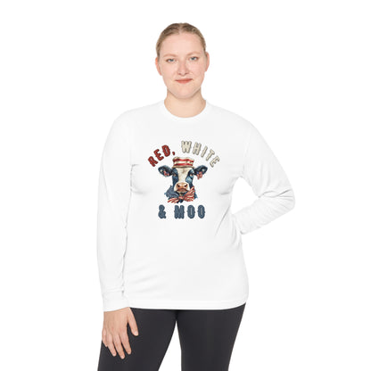 Red, White, & Moo Lightweight Long Sleeve Tee