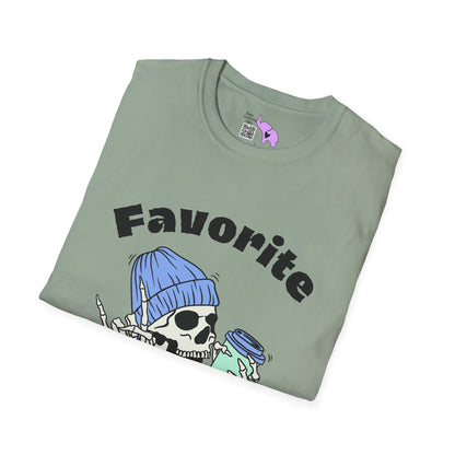 Favorite Auntie Skull Green/Blue Adult T-shirt