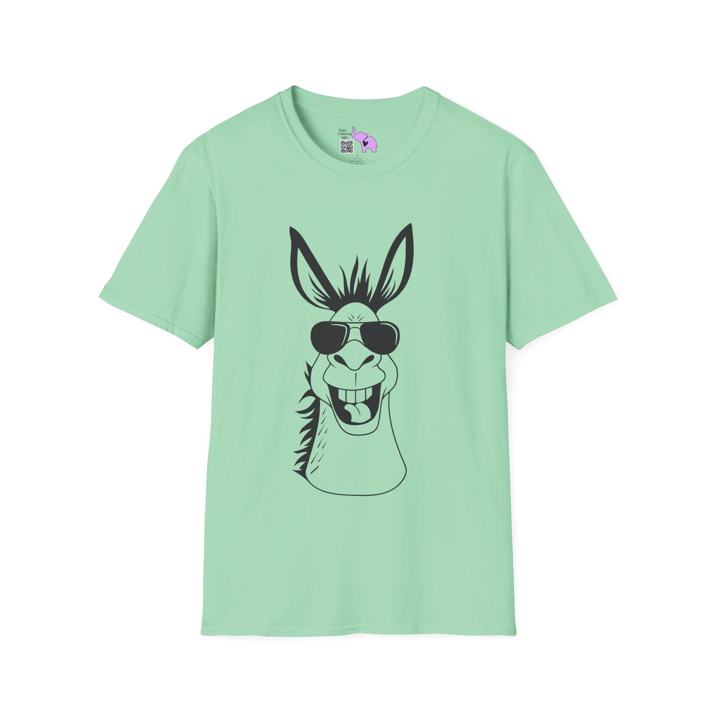 Funny Donkey w/Sunglasses Adult T-shirt