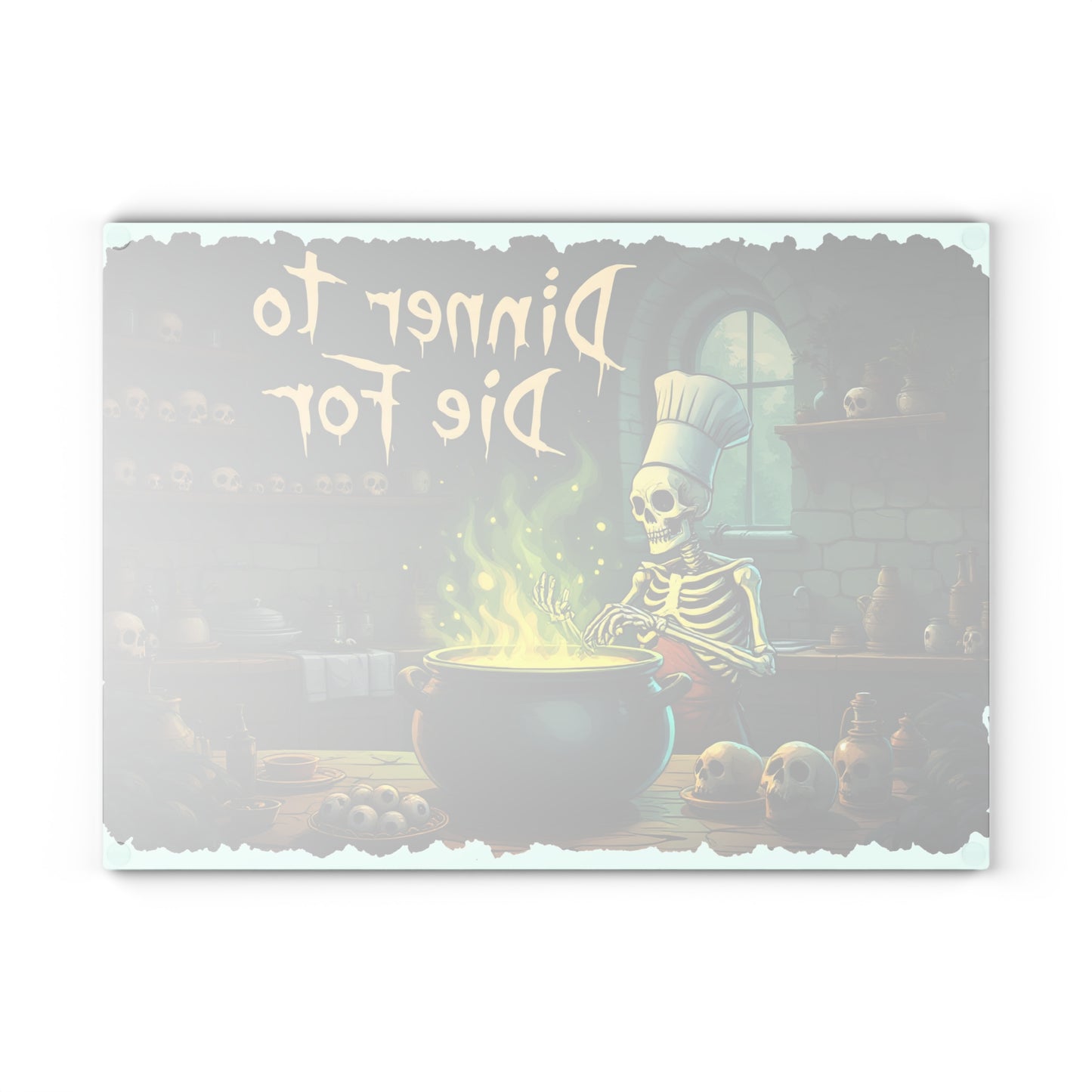 Dinner to Die For Glass Cutting Board