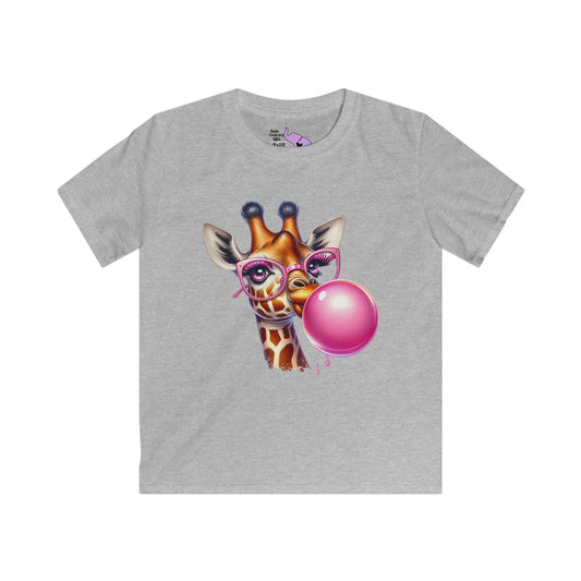 Girraffe Blowing Bubble Kids Softstyle Tee