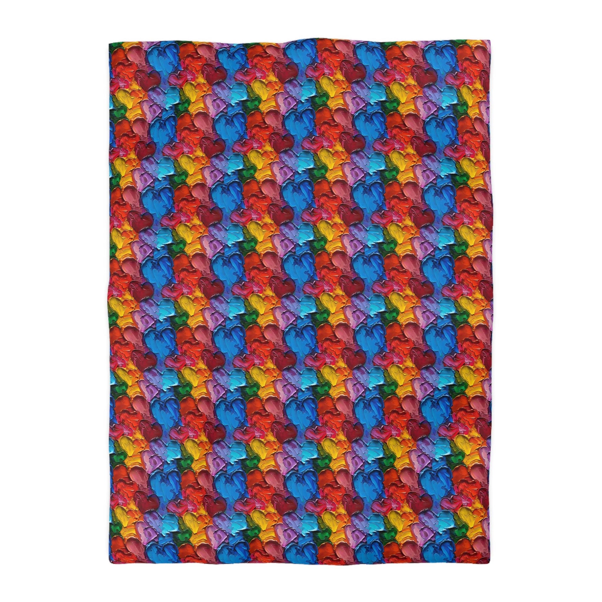 Palette Knife Hearts Microfiber Duvet Cover