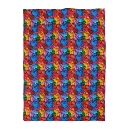 Palette Knife Hearts Microfiber Duvet Cover