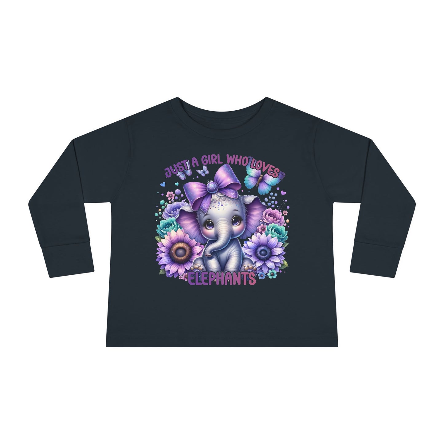Just A Girl Who Loves Elephants Toddler Long Sleeve Tee