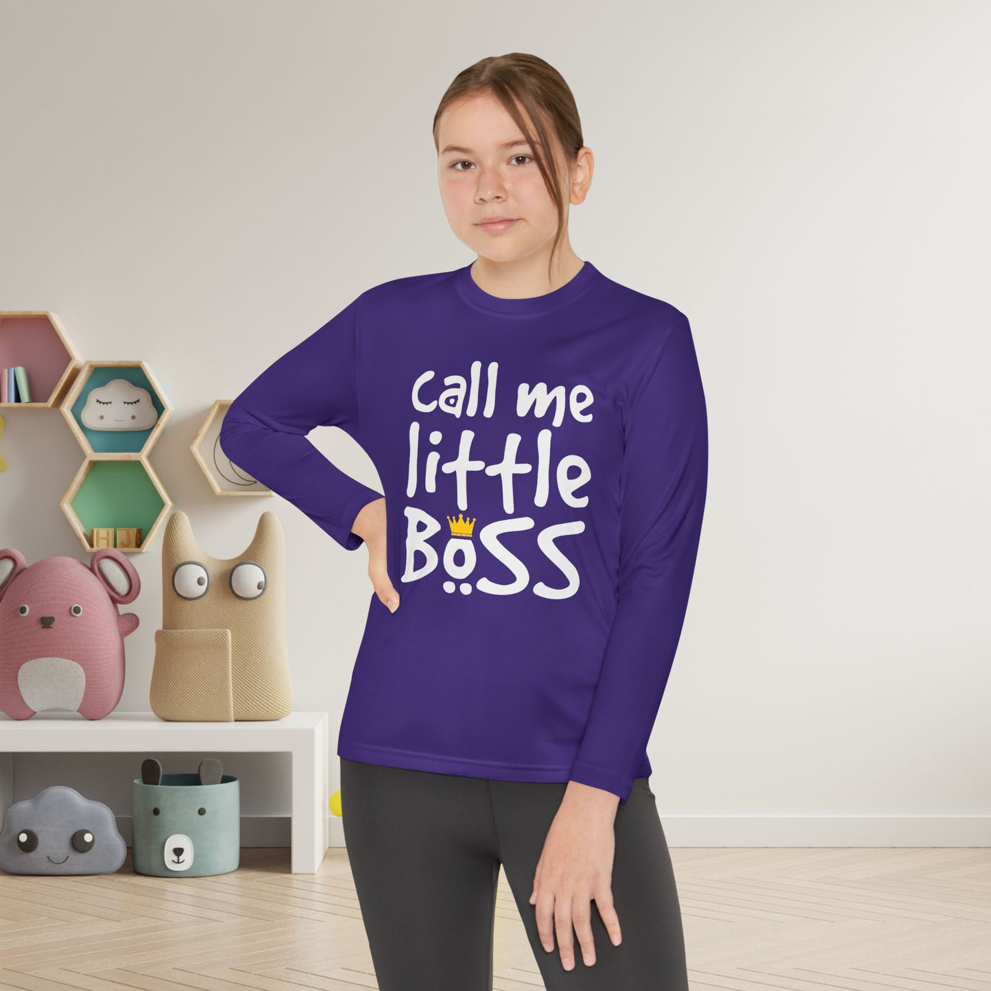 Call Me Little Boss Youth Long Sleeve Tee