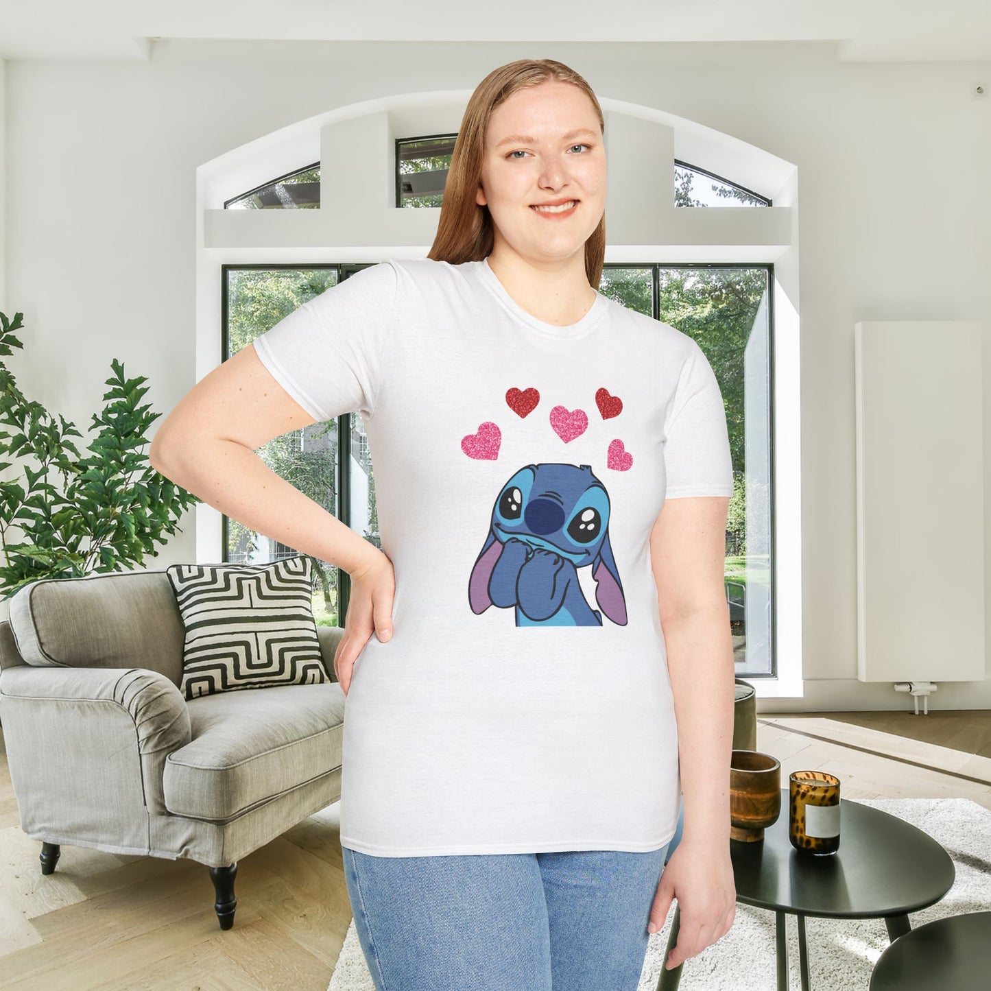 Stitch in Love Adult T-shirt