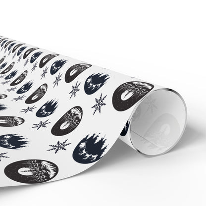 Round Christmas Nights Silhouette Wrapping Paper