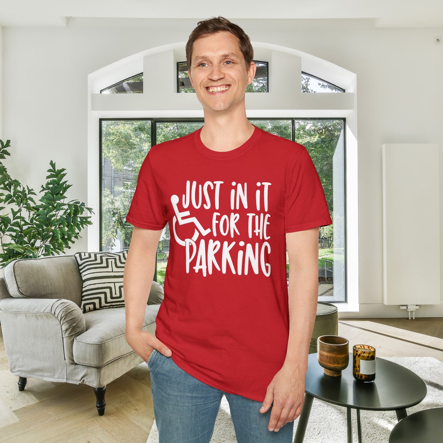 Just In It For The Parking (Wheelchair User) Adult T-shirt