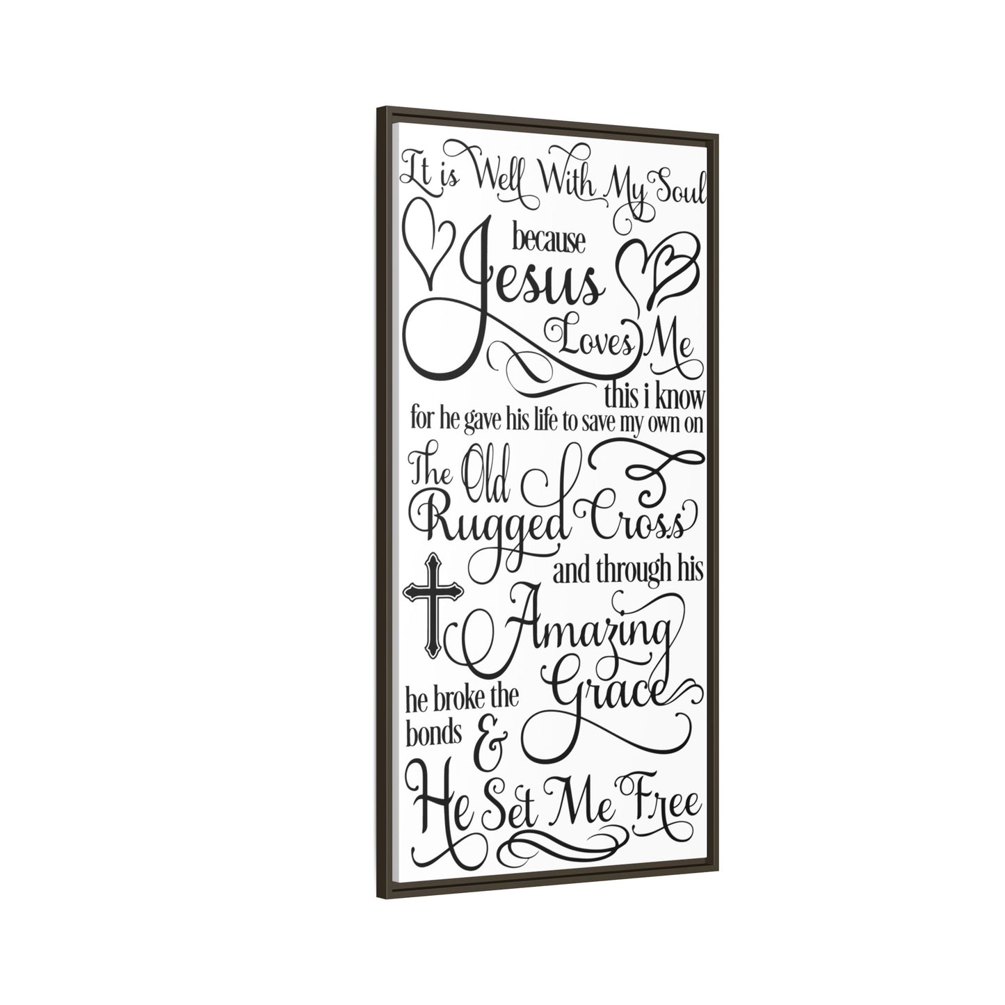 Hymnal Poem Framed Canvas Bathroom Art
