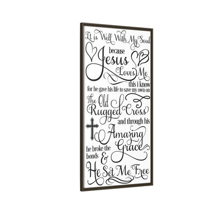 Hymnal Poem Framed Canvas Bathroom Art