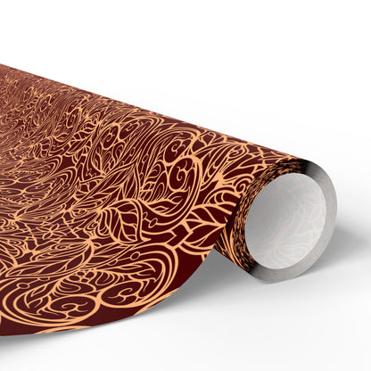 Golden Crimson Mandala Wrapping Paper