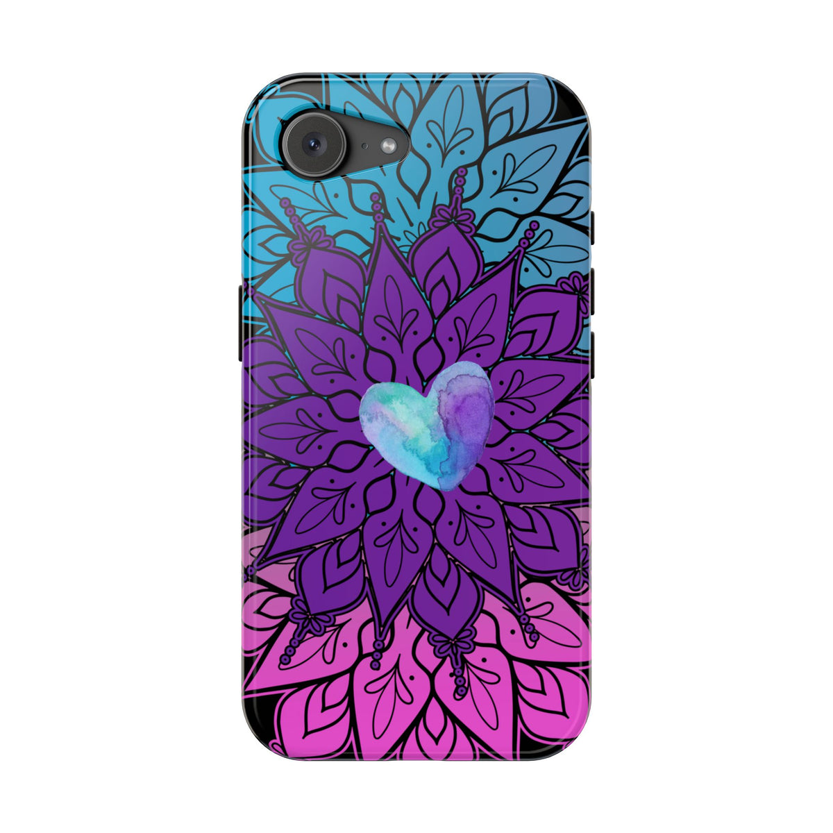Colorful Mandala w/Heart MagSafe® Compatible Tough Case for iPhone