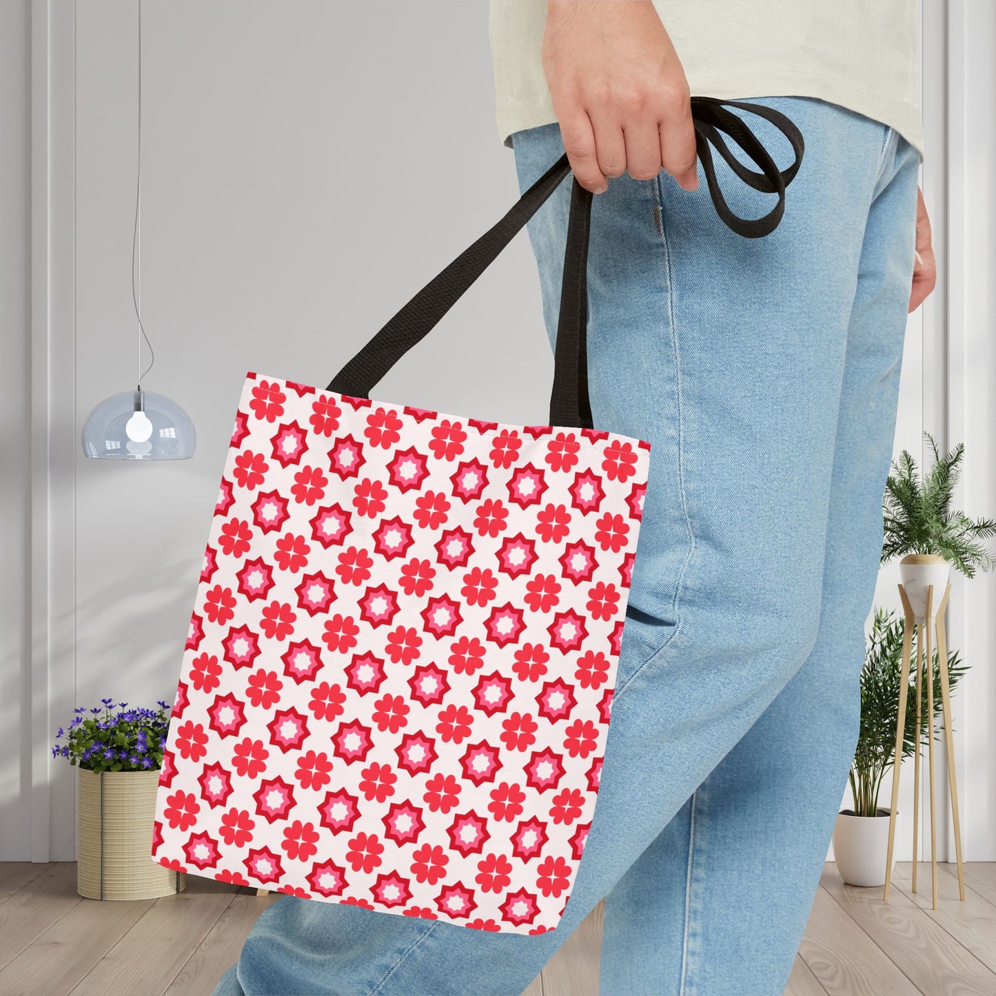 Scarlet Star Garden Canvas Tote Bag