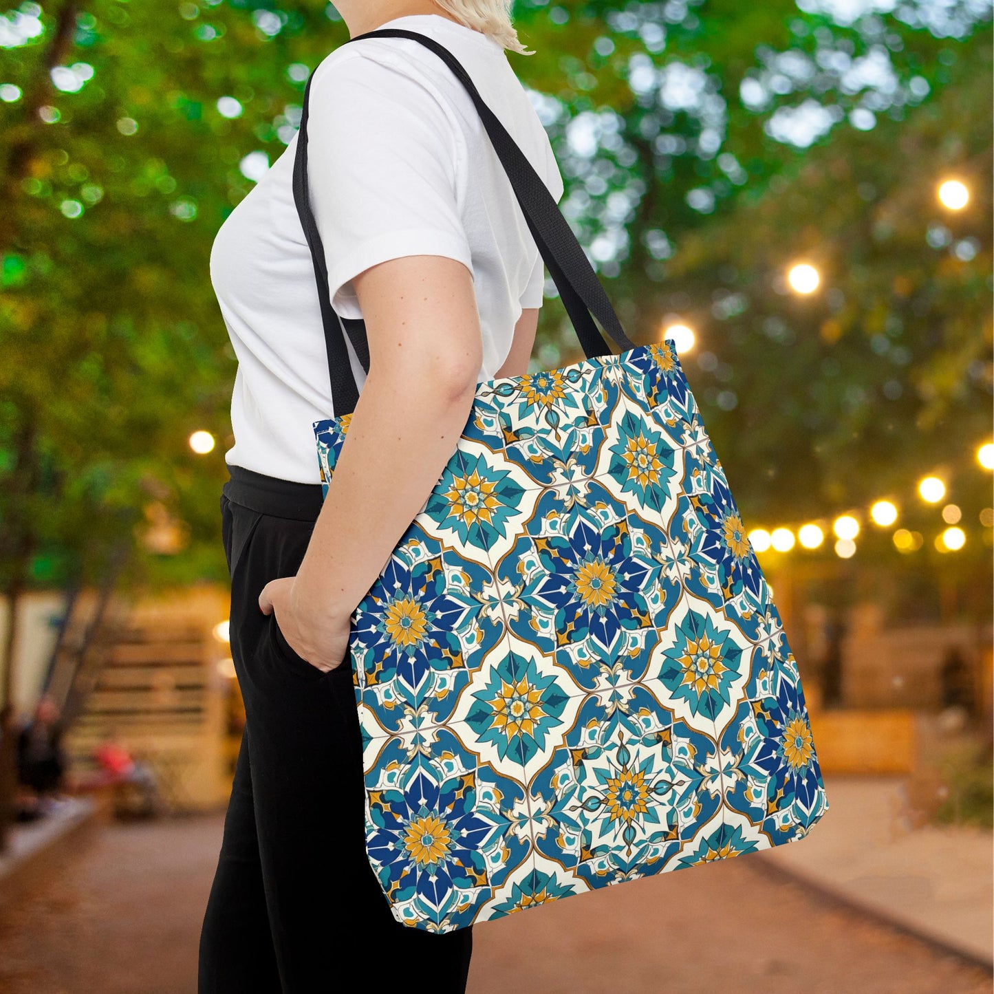 Mediterranean Lace Canvas Tote Bag