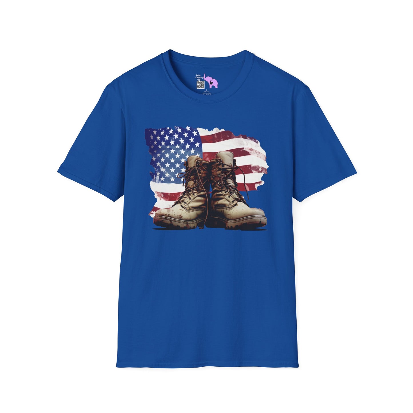 American Flag & Boots Adult T-shirt