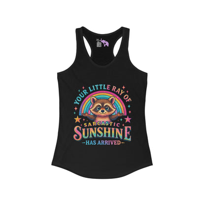 Your Little Ray of Sarcastic Sunshine is Here Women's Ideal Racerback Tank