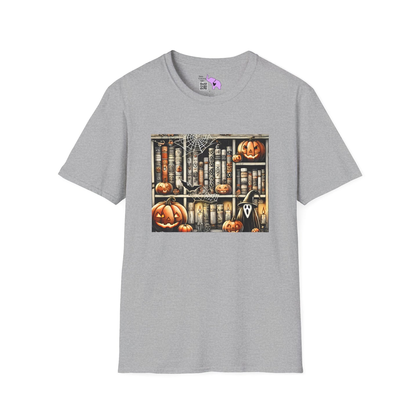 Spooky Book Shelf Adult T-shirt