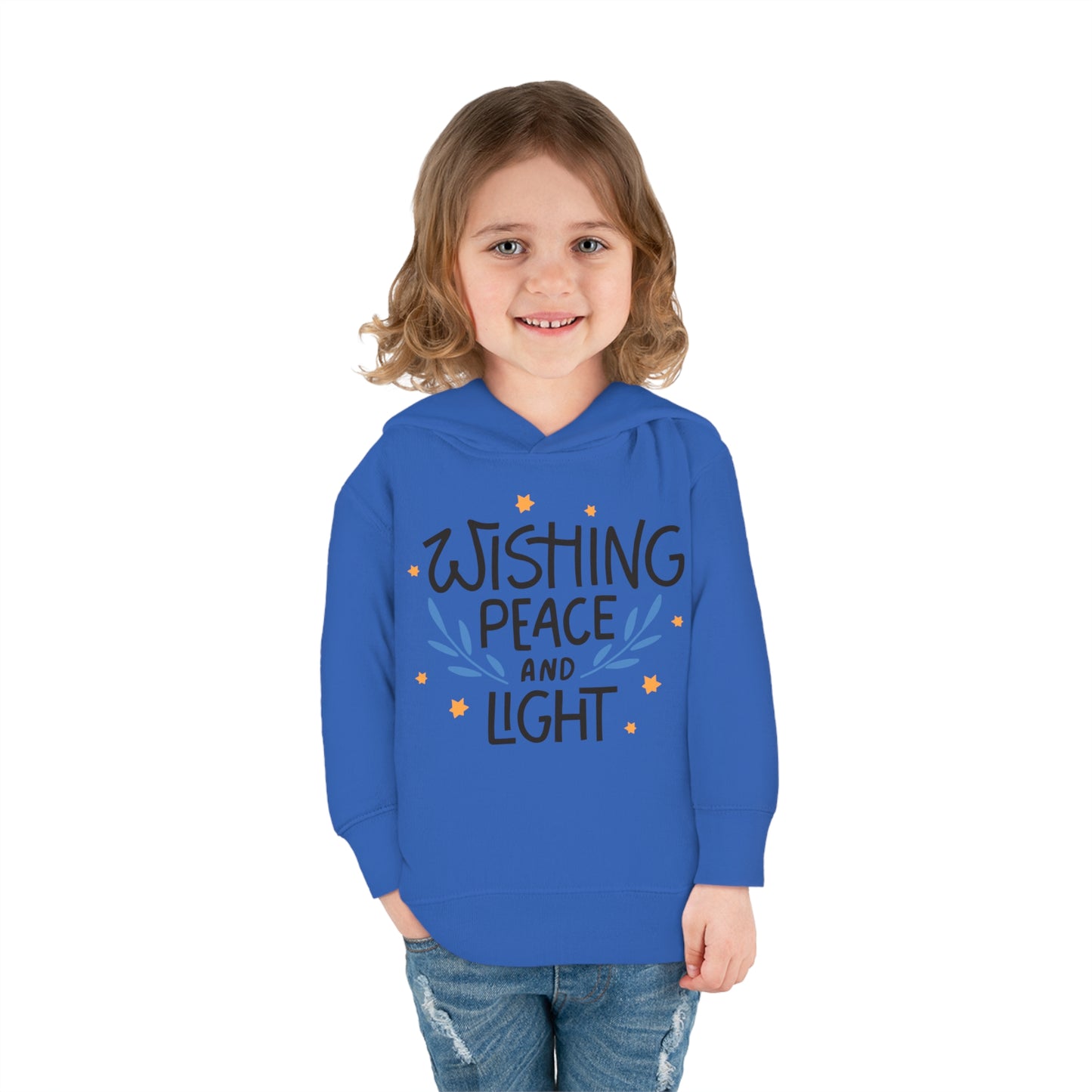 Hanukkah Wishing Peace & Light 3 Toddler Pullover Fleece Hoodie