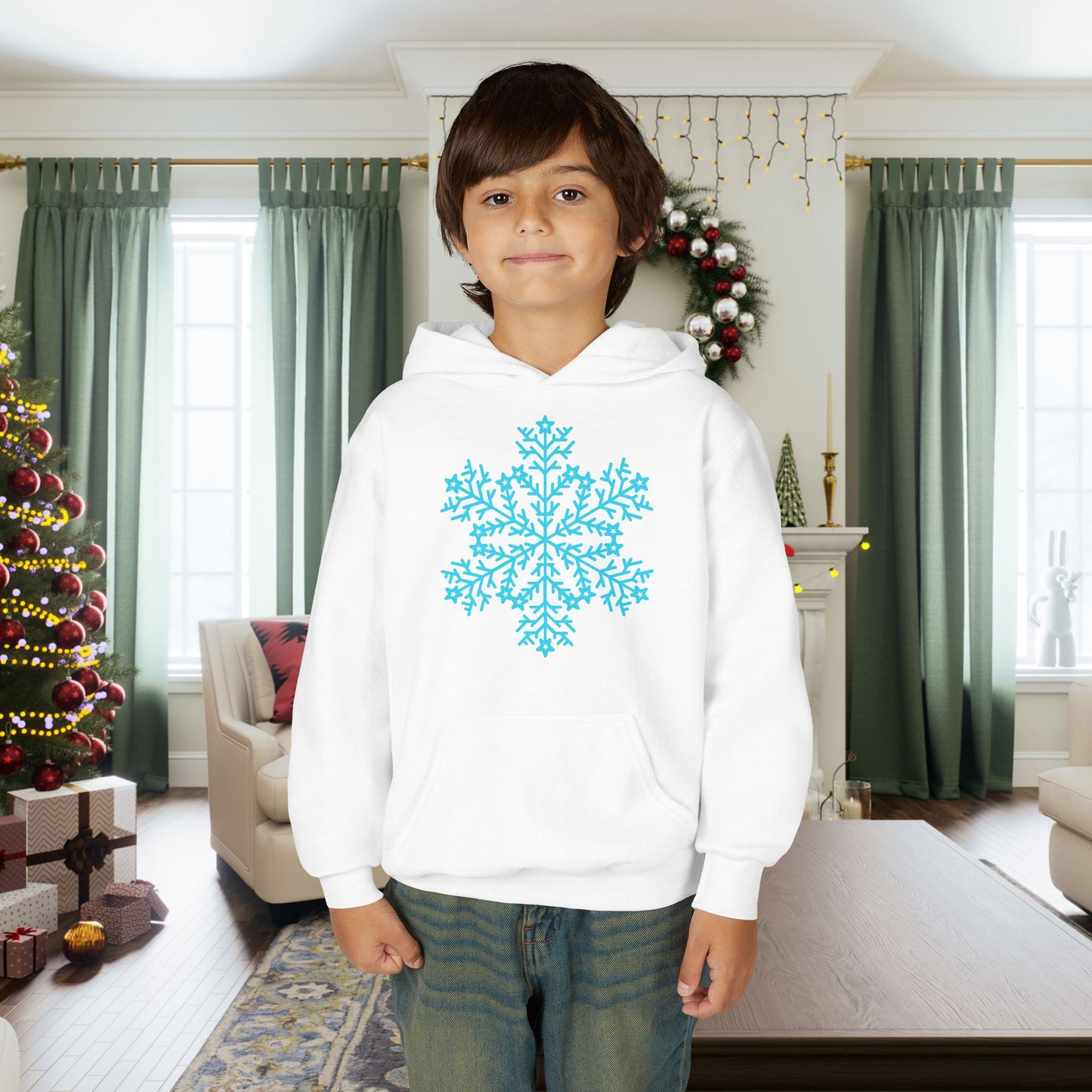 Large Snowflake Youth Hoodie