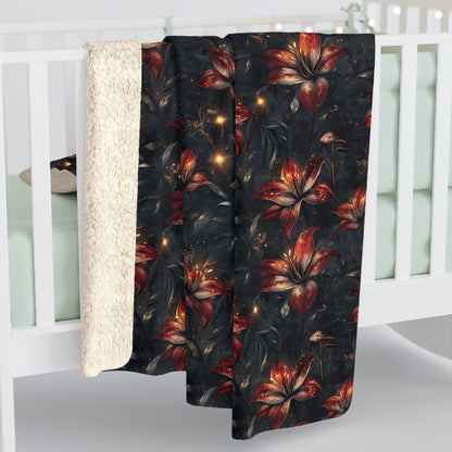 Fire Lilly Dreams Sherpa Fleece Blanket