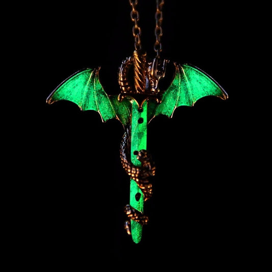 Glow In The Dark Dragon Sword Necklace