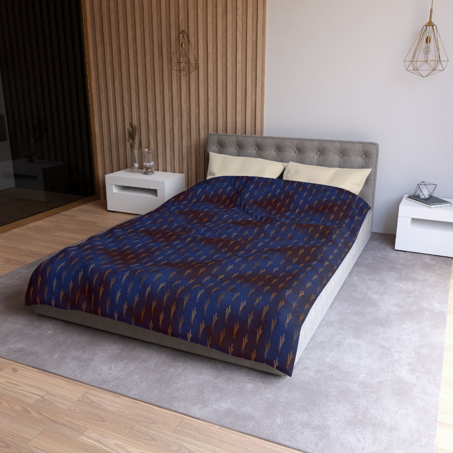 Midnight Sage Bloom Duvet Bedding Set
