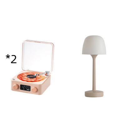 Retro Bluetooth Record Player Speaker with Rotating Water Ripple Light & White Noise Machine