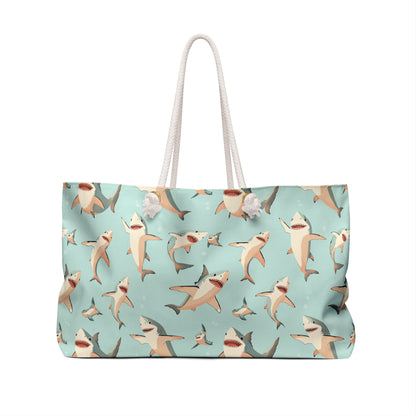 Aquamarine Sharks Weekender Bag
