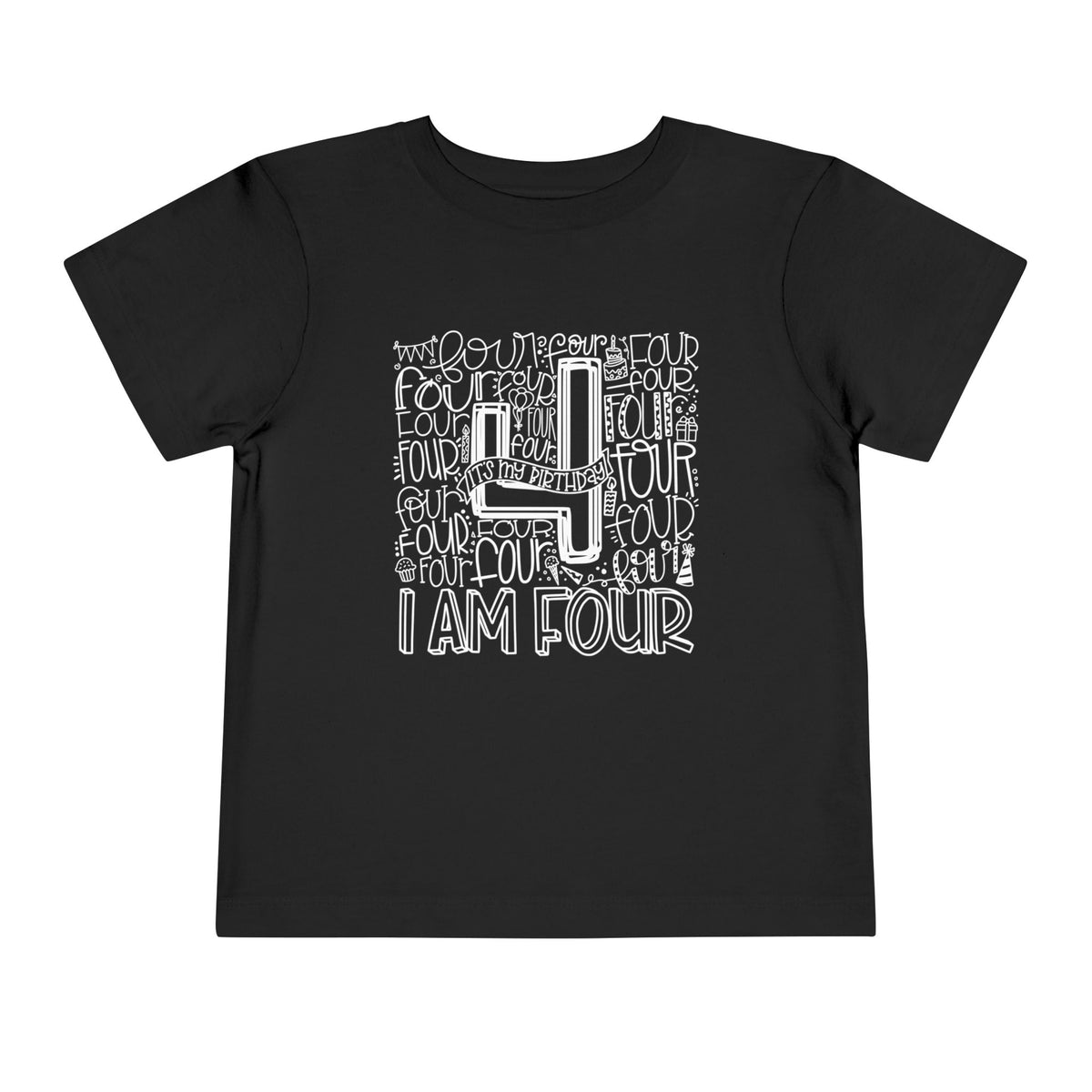 I Am Four Typography Toddler Tee